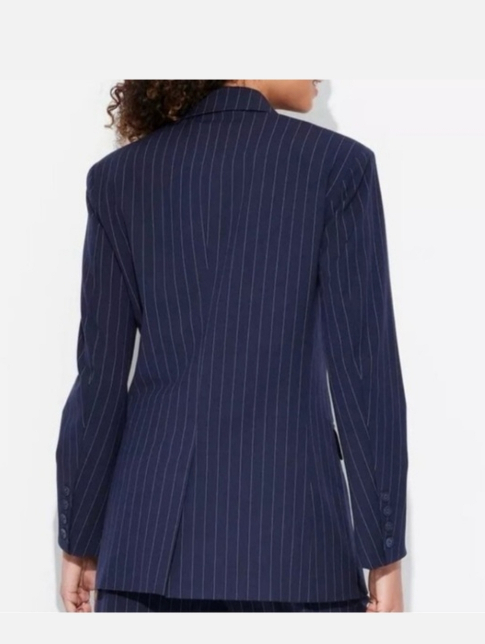 Women's Oversized Blazer Navy/White Pinstripe, Wild Fable, NEW SZ LARGE - Picture 11 of 11